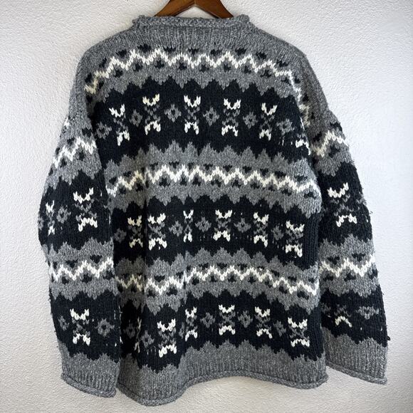 Vintage Men’s Purple Mountain Sweatshirt Company Fair Isle‎ 100% Wool Size L - Picture 1 of 8